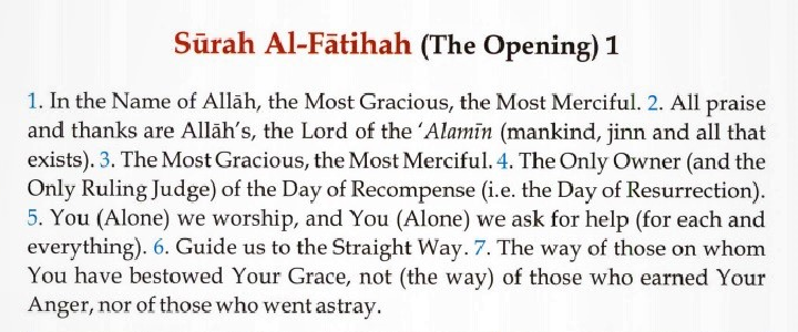 Surah Al-Fatiha Translation